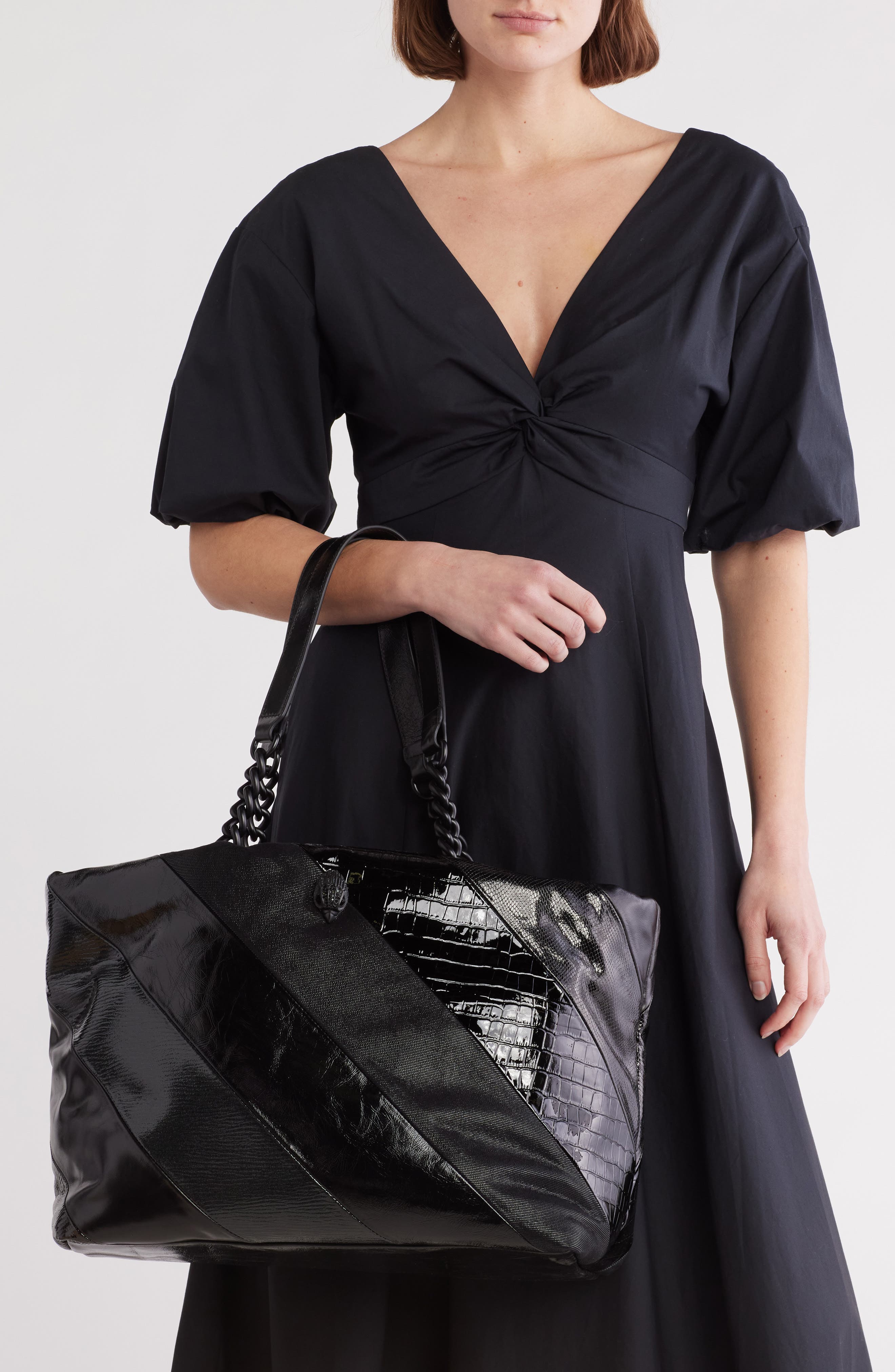 Kurt Geiger London Large Kensington Quilted Leather Shopper Bag, Alternate, color, Black