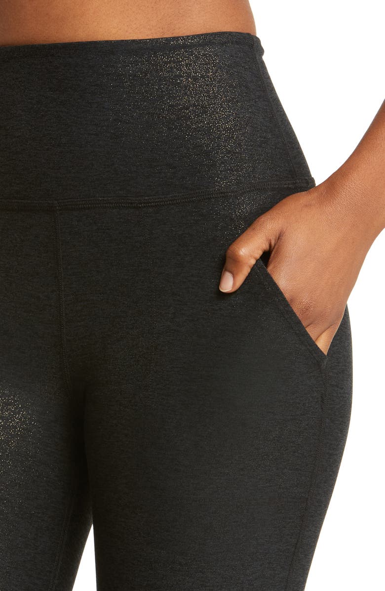 Beyond Yoga Stardust Foil Softshine Flare Leg Pants, Alternate, color,