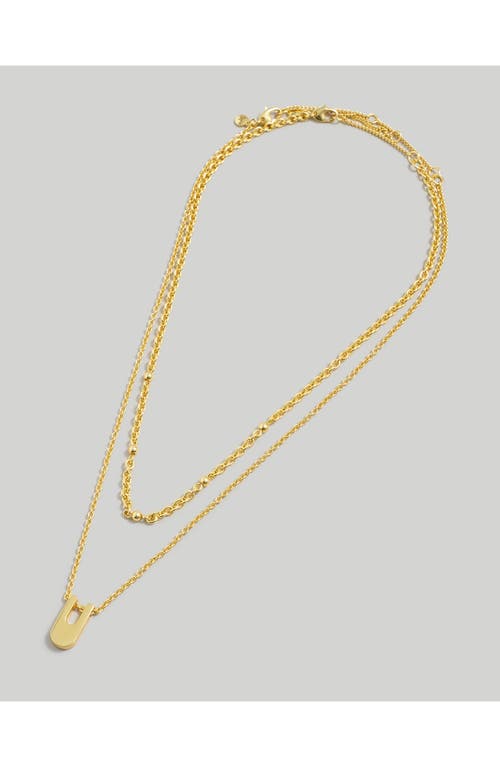 Shop Madewell Cutout Geometric Pendant Necklace In Vintage Gold