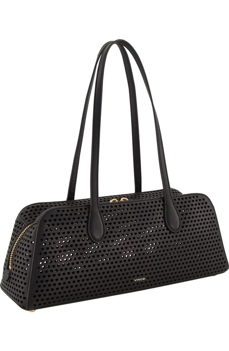 Vince Athene Perforated Leather East/West Shoulder Bag, Alternate, color, Black