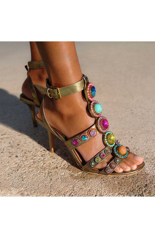 Kurt Geiger Womens Bronze Com Octavia High Crystal-embellished Metallic-leather Heeled Sandals