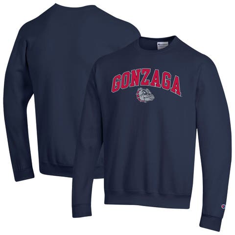 Men's Champion  Navy Gonzaga Bulldogs Arch Over Logo Pullover Sweatshirt