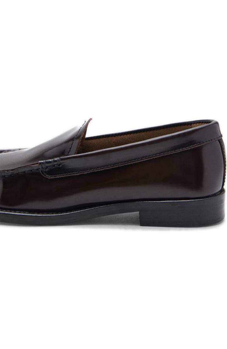 MANGO Gathered Moc Toe Loafer, Alternate, color, Chocolate