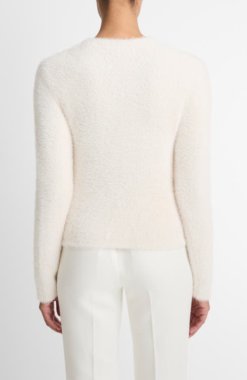 Vince Eyelash Crewneck Sweater In White