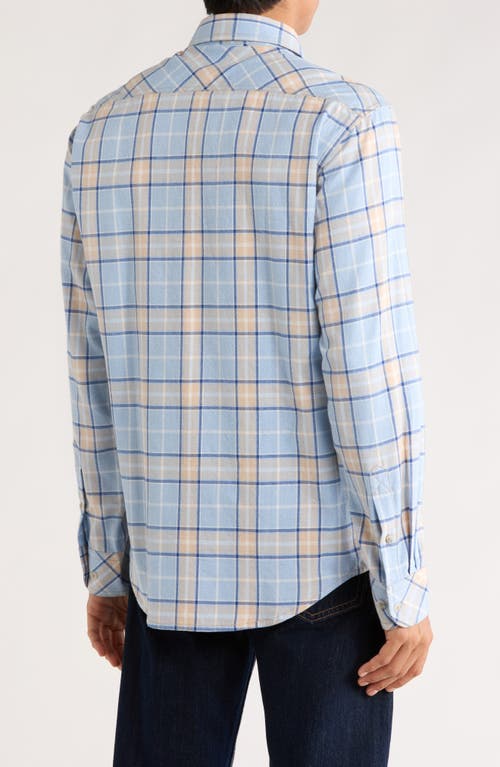 James Campbell Simeon Yarn Dye Plaid Button-up Shirt In Blue
