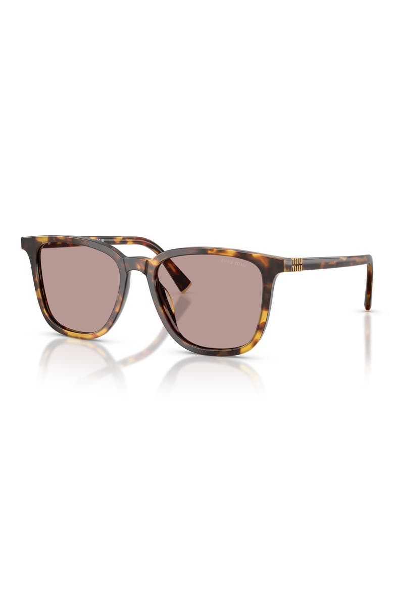 53mm Square Sunglasses, Alternate, color, HONEY HAVANA / LIGHT PURPLE