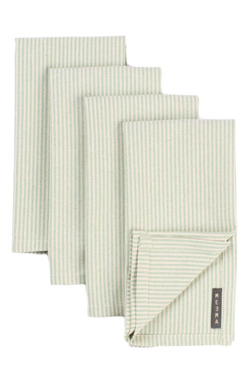 Meema Cloth Napkins - Set of 4 - Pinstriped in Sage Green  product