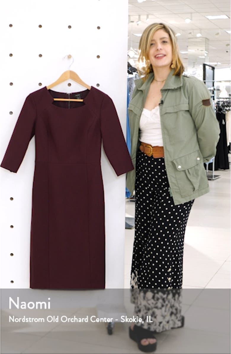 Stretch Crepe Sheath Dress, sales video thumbnail