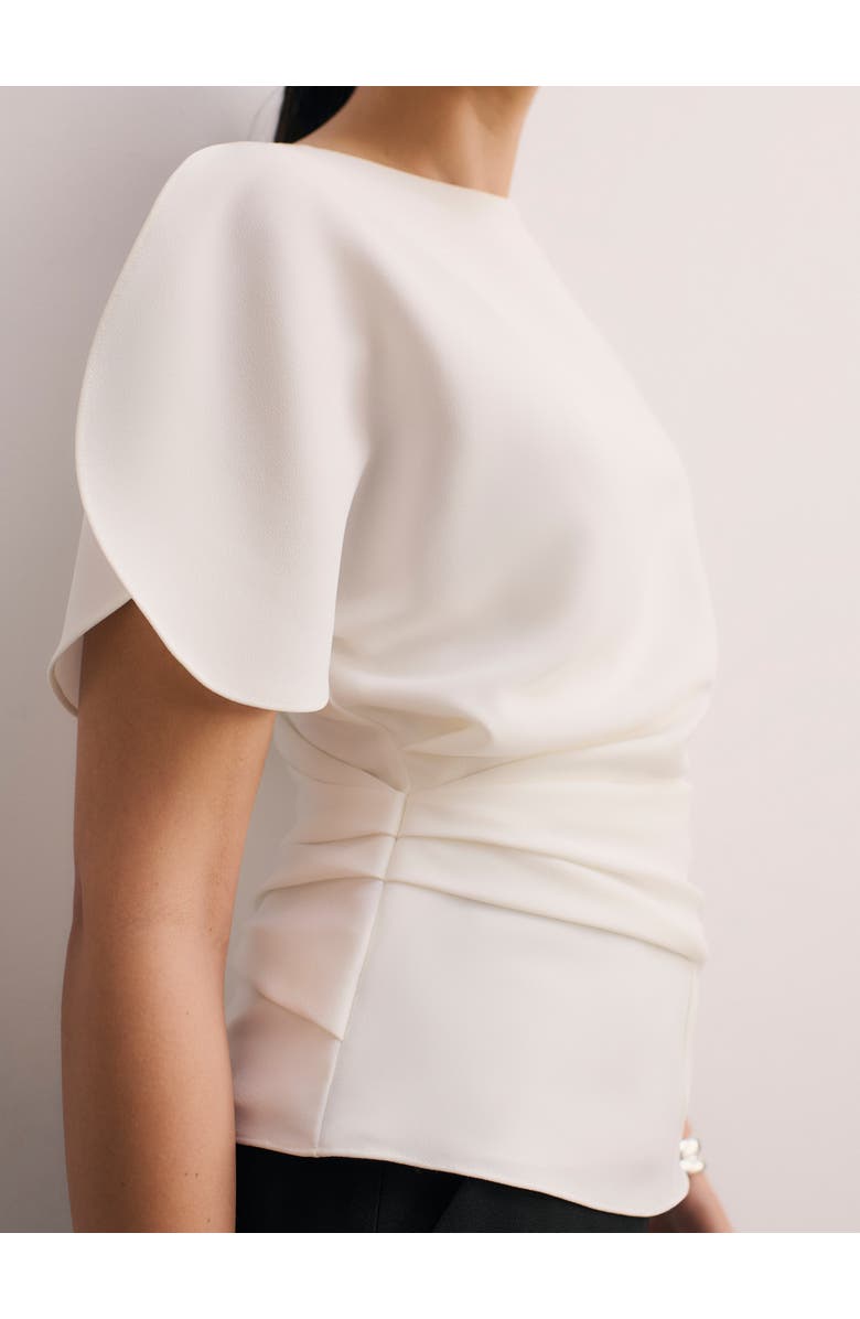 The Fold Salerno Clever Crepe Top, Alternate, color, Ivory