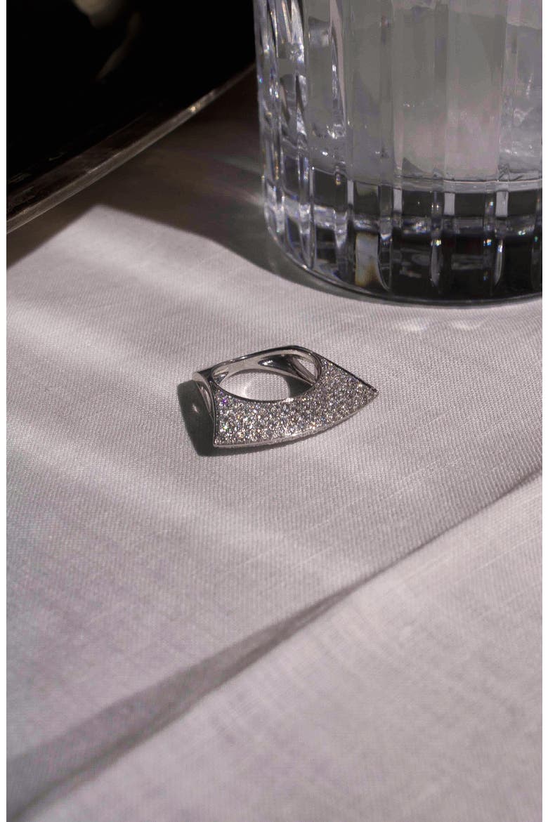 Lotus Diamond Ring, Alternate, color, WHITE GOLD
