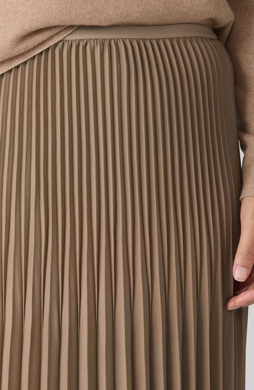 Eileen Fisher Woven Wool Silk A-line Skirt In Nude