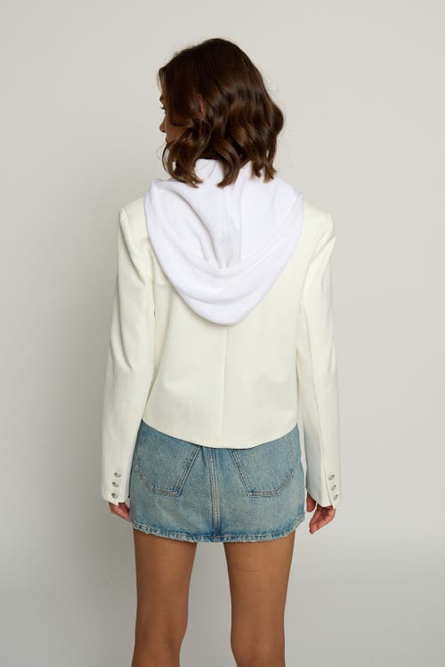 Central Park West Ponte Suiting Blazer In White