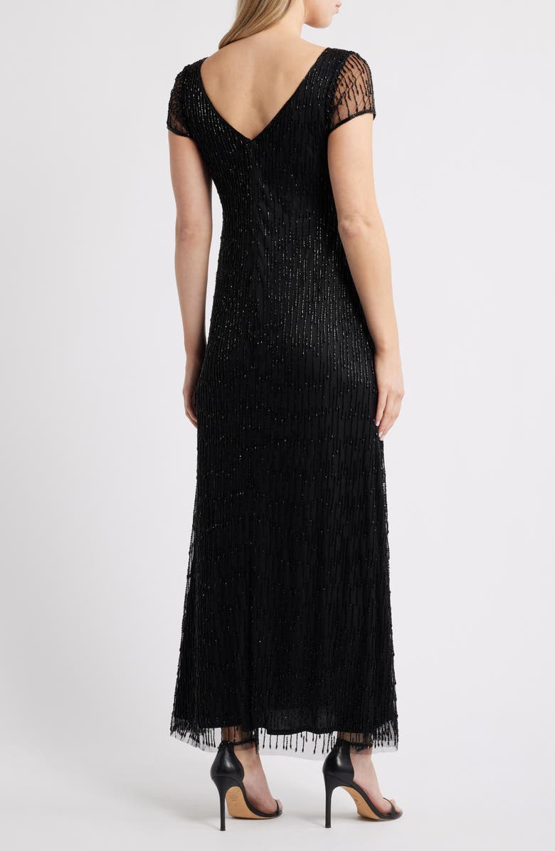 Pisarro Nights Beaded Gown, Alternate, color, Black