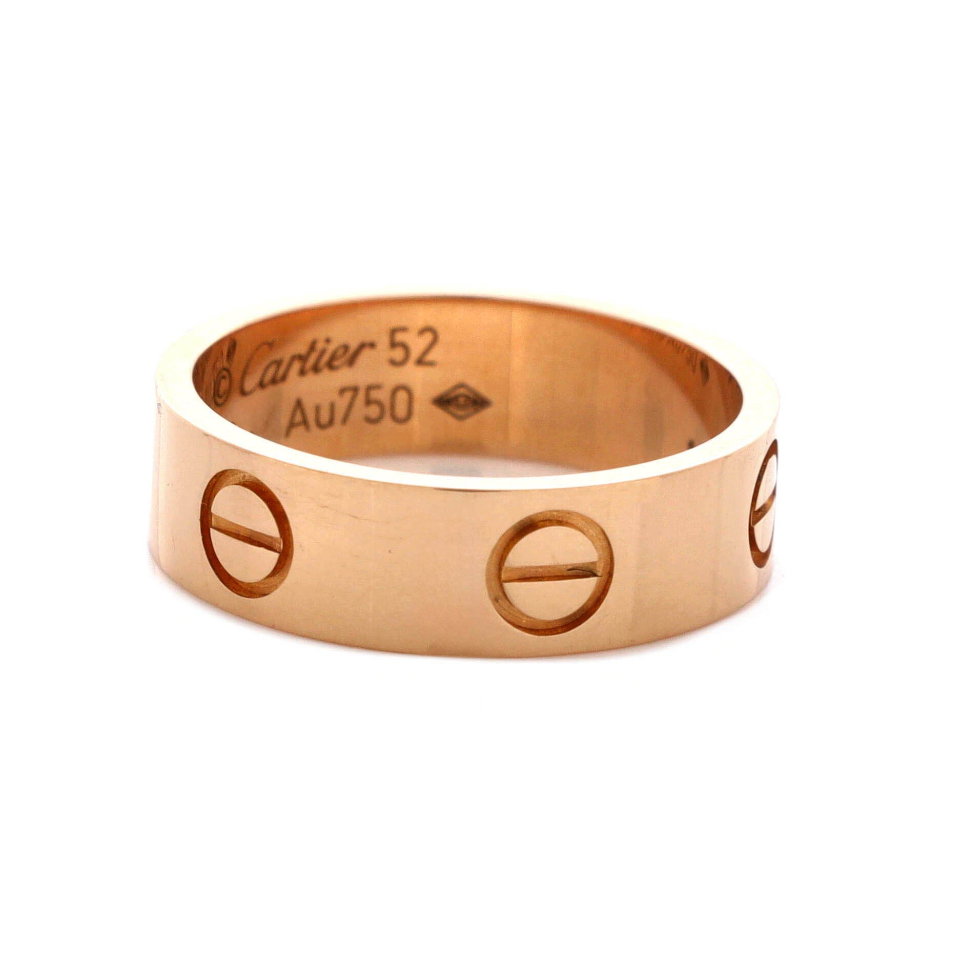 Love Band Ring 18K Rose Gold, Alternate, color, Metallic Gold