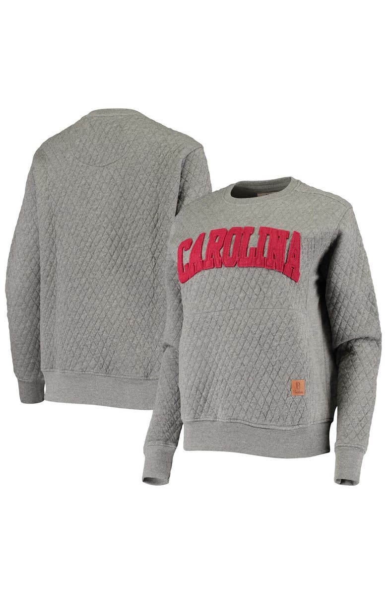 PRESSBOX Women's Pressbox Heather Charcoal South Carolina Gamecocks Moose Quilted Pullover Sweatshirt, Main, color, Heather Gray