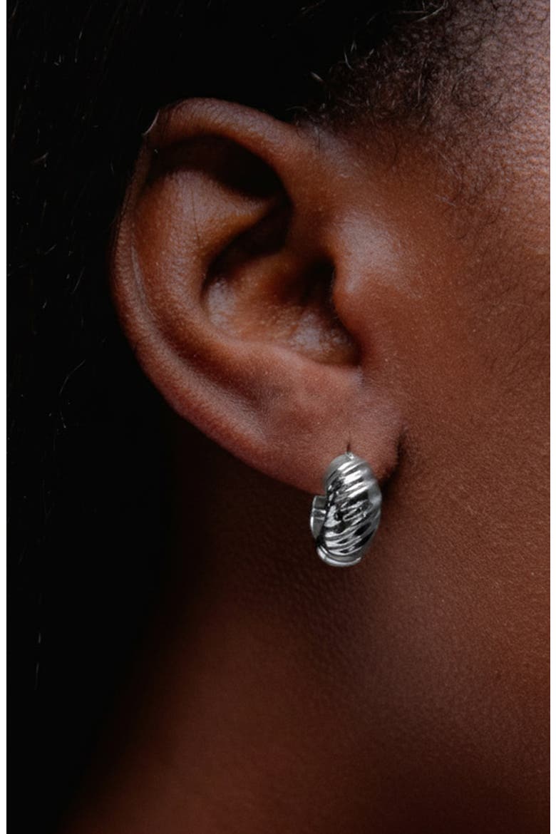 Kola Hoops in Silver, Alternate, color, Silver