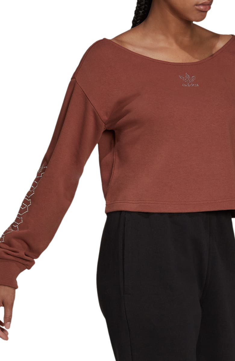 adidas Originals Slouchy Embellished Sweatshirt, Main, color, 