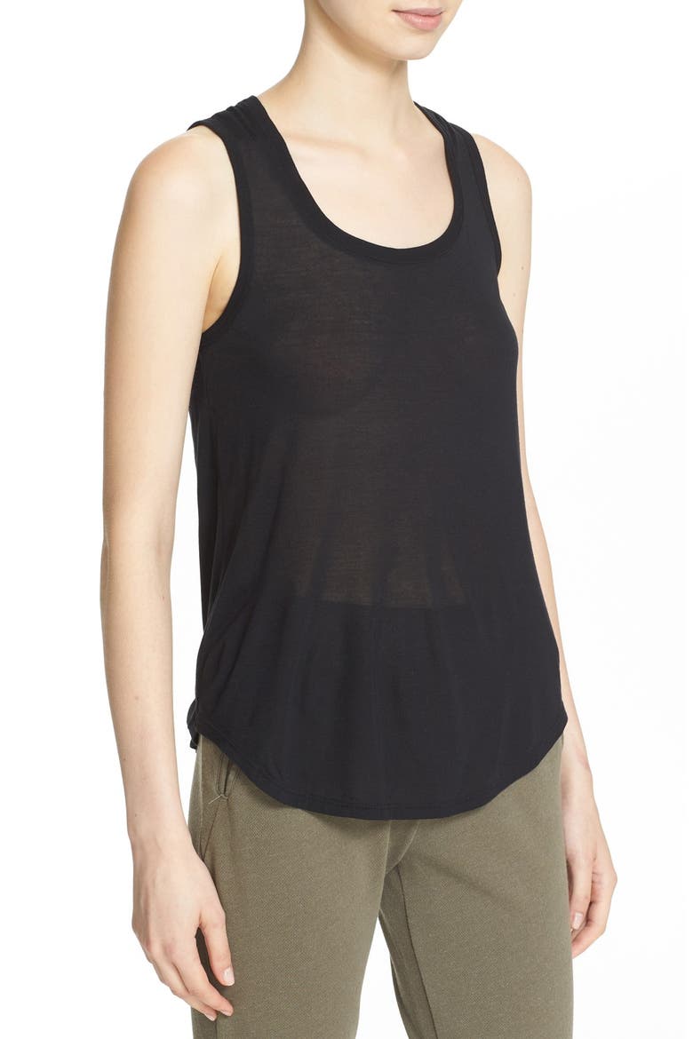 'Sweetheart' Modal Tank, Alternate, color, BLACK