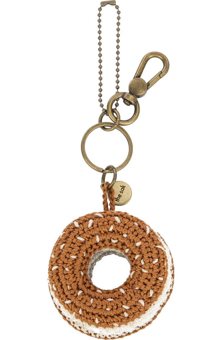 The Sak Yarnicharmz Hand Crochet Dangle - Food, Main, color, Bagel