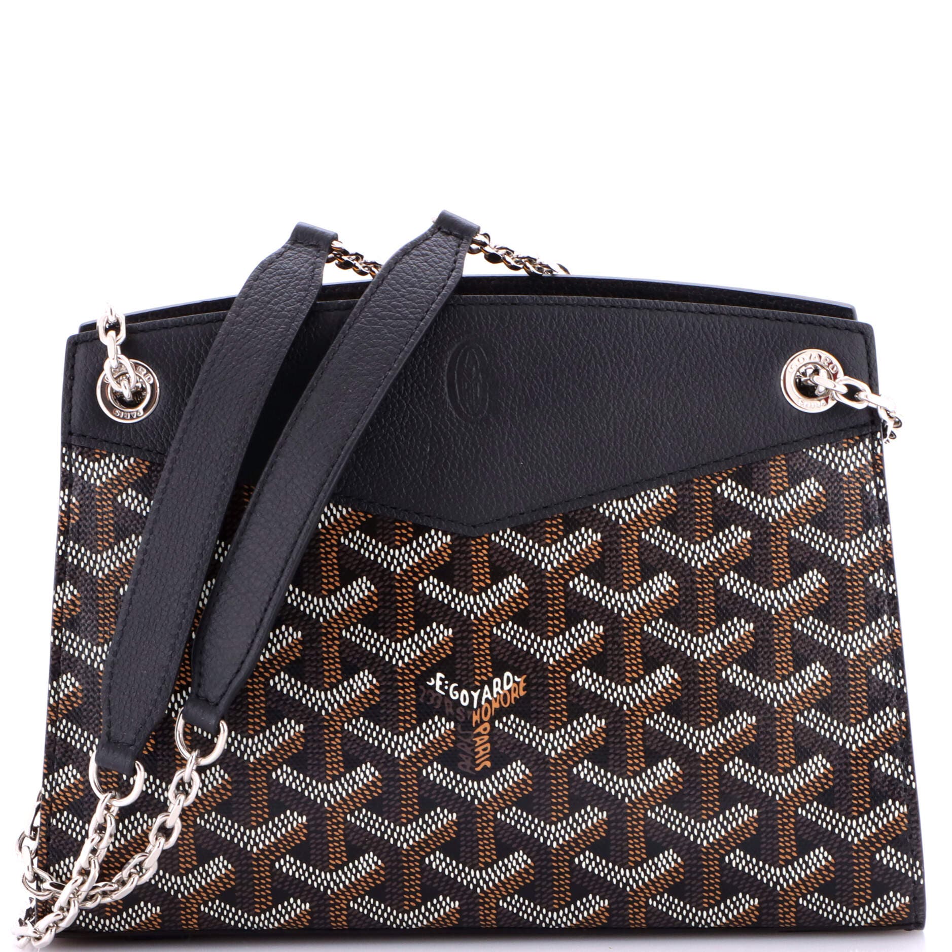 Structured Rouette Chain Shoulder Bag Coated Canvas Mini, Main, color, Black