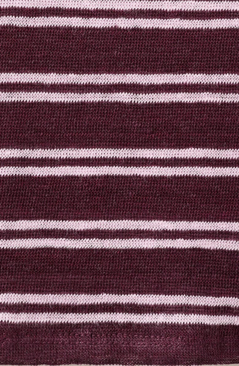 MANGO Stripe Linen Tank, Alternate, color, Maroon