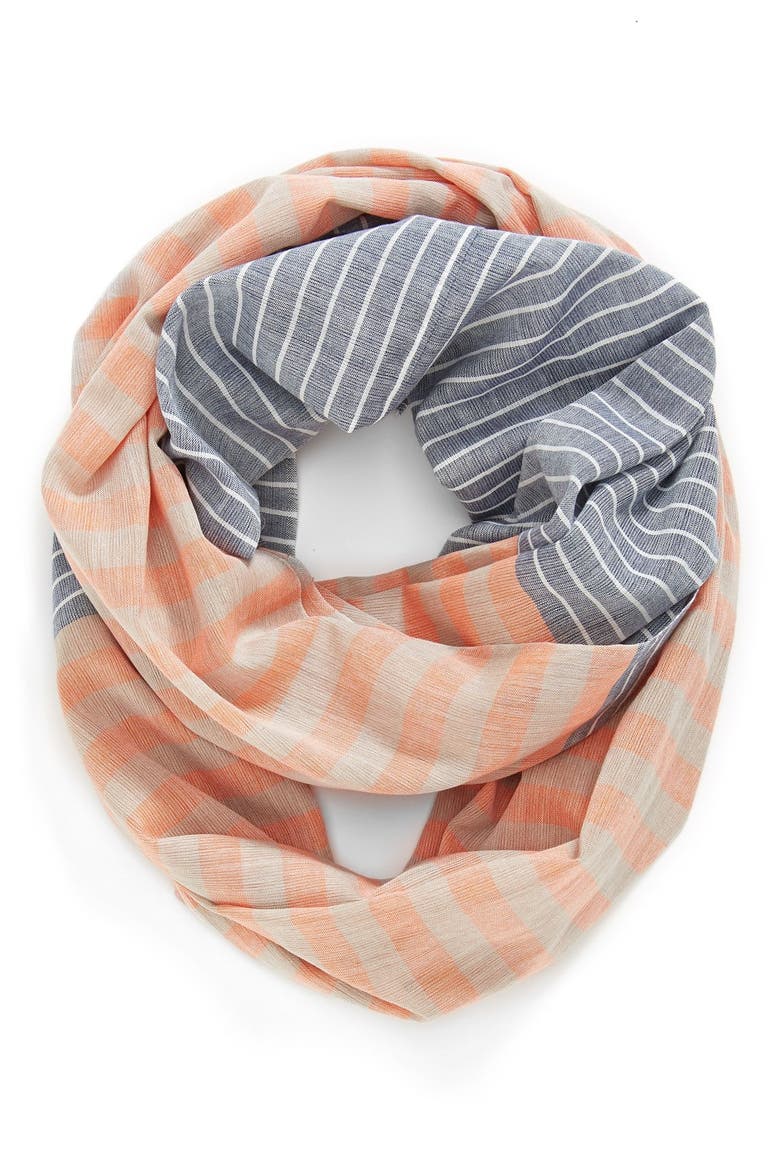 'Mixed Maritime' Infinity Scarf, Main, color, CORAL BLUSH