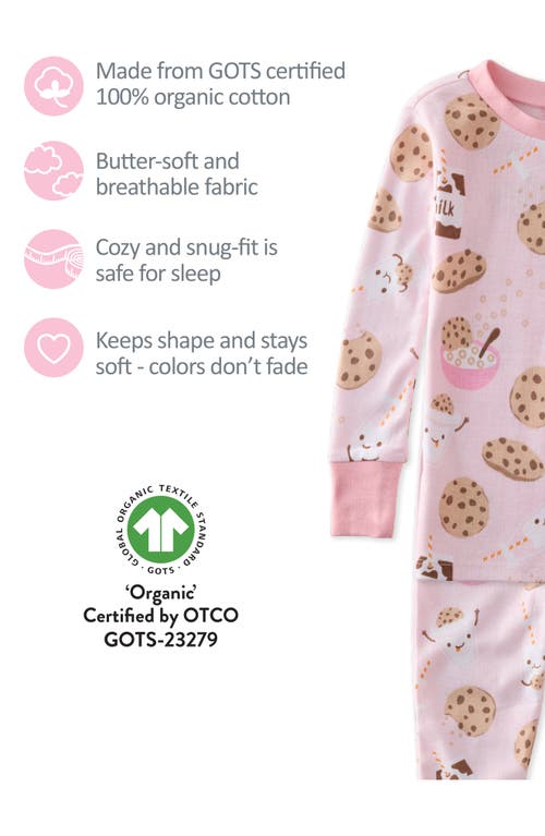 Butterblu Kids' Zen Fitted Organic Cotton Two-piece Pajamas In Pink