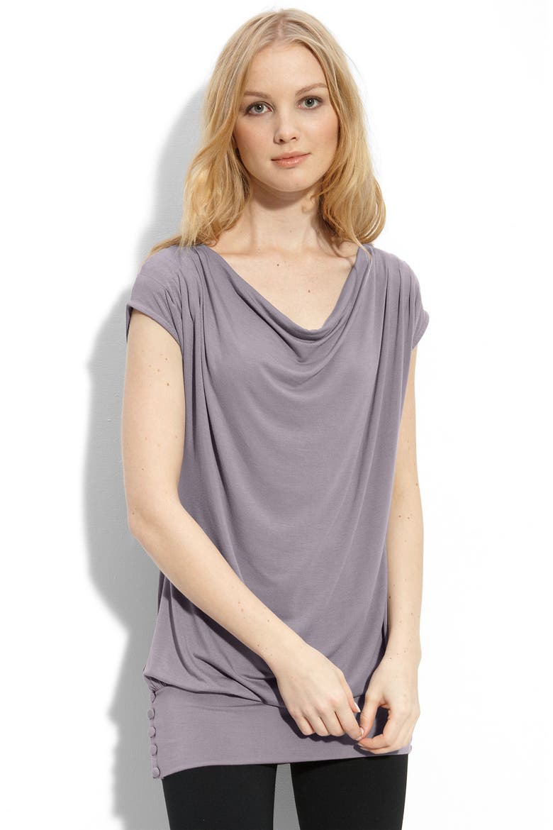 Drape Front Tunic, Main, color, THISTLE GREY