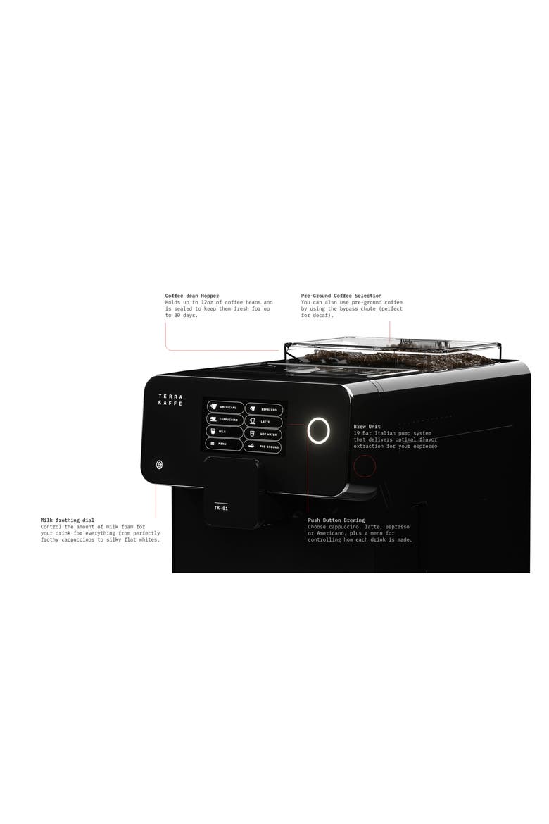 TK-01 Automatic Espresso Coffee Machine, Alternate, color, BLACK