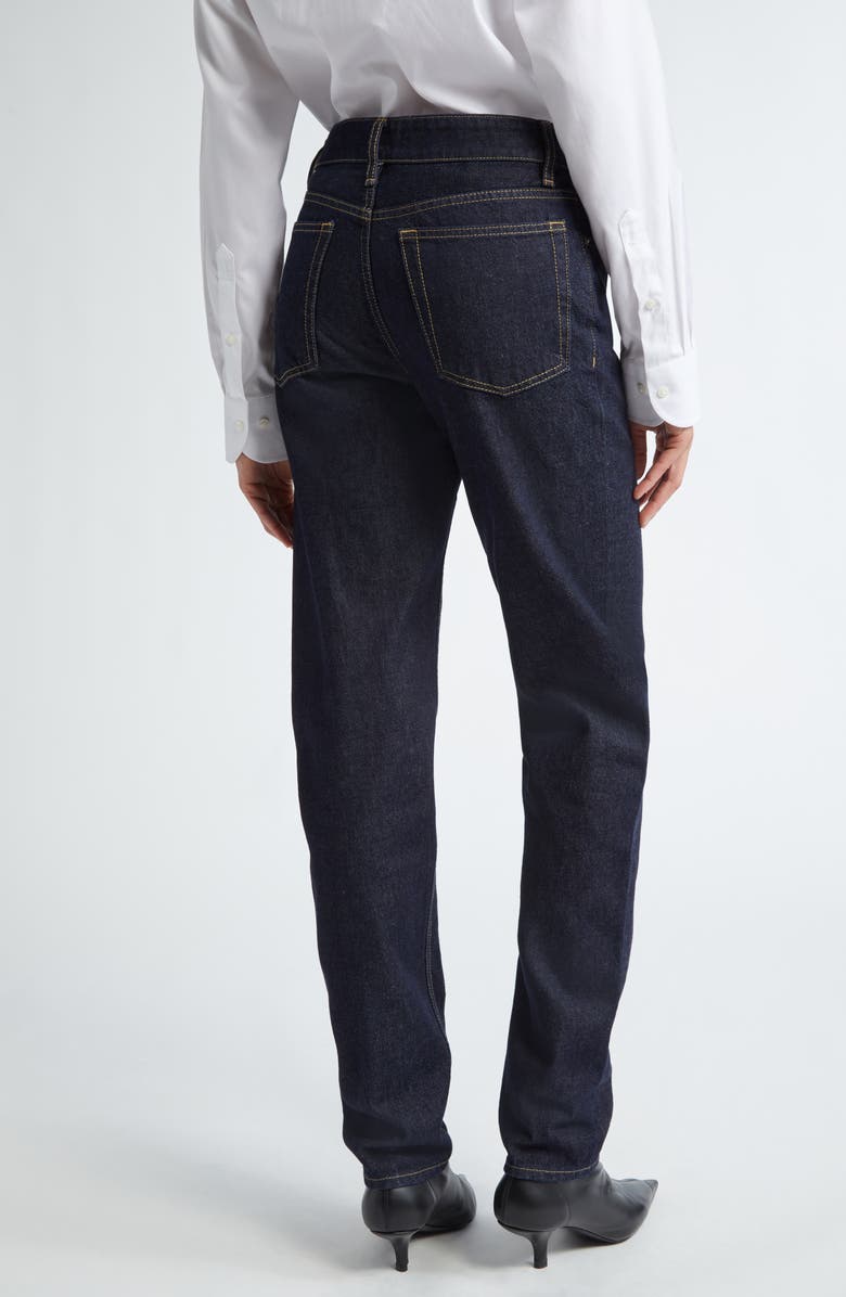 TOTEME Low Rise Organic Cotton Tapered Straight Leg Jeans, Alternate, color, Slate 245