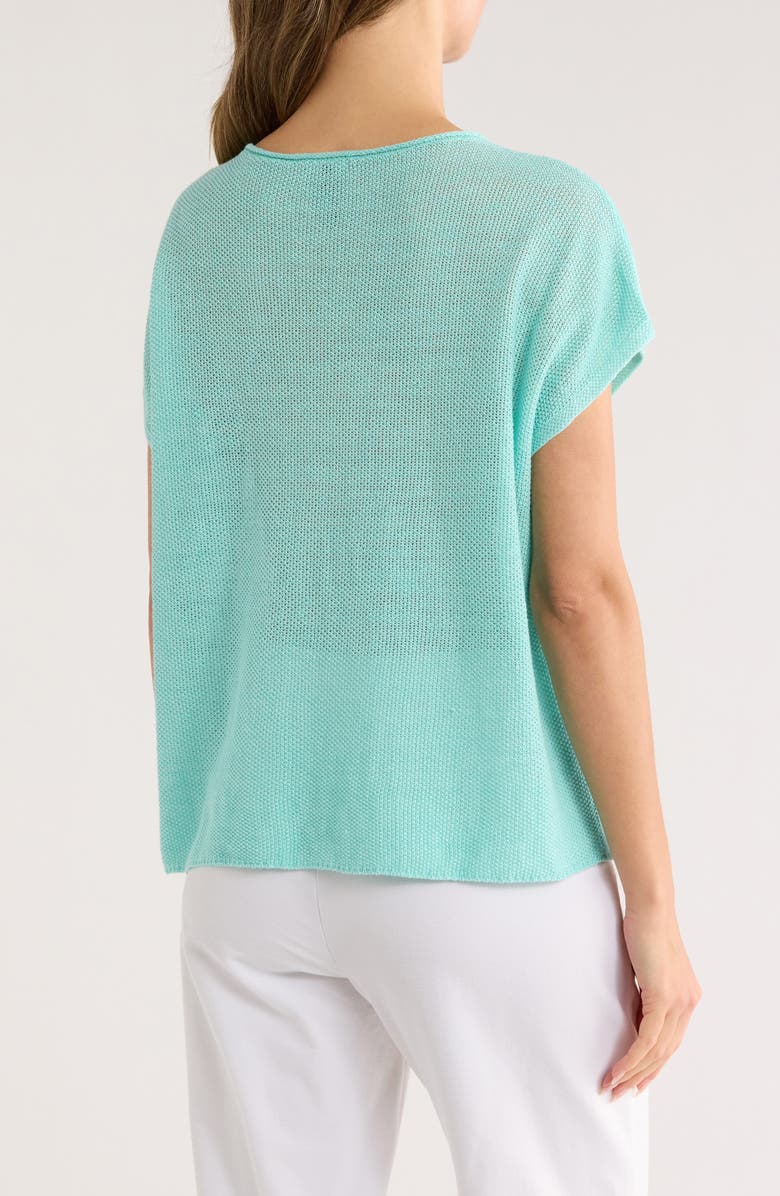 Eileen Fisher Dolman Sleeve Organic Linen Top, Alternate, color, Aqua
