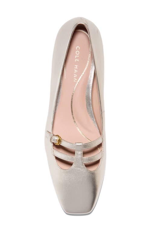 Cole Haan Bridig T-strap Ballet Flat In Soft Gold