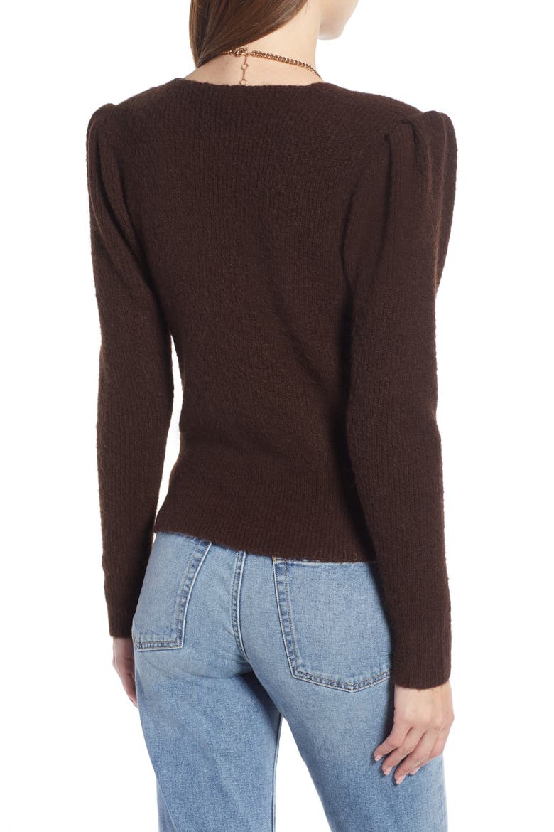 Puff Sleeve Sweater (Nordstrom Exclusive), Alternate, color, BROWN BEAN