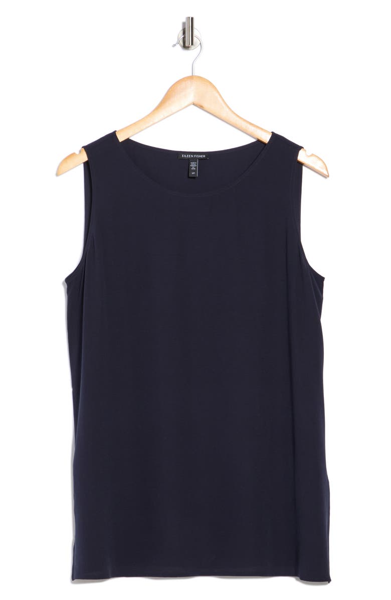 Eileen Fisher Sleeveless Silk Tunic Top, Alternate, color, Ink