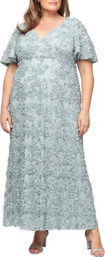 Alex Evenings Empire Waist Soutache Gown