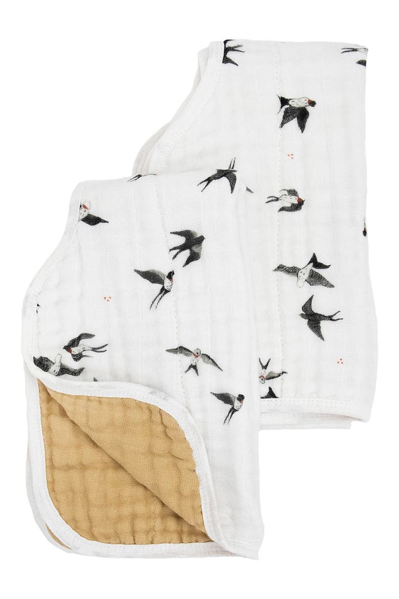Organic Cotton Muslin Burp Cloth, Alternate, color, SWALLOWS