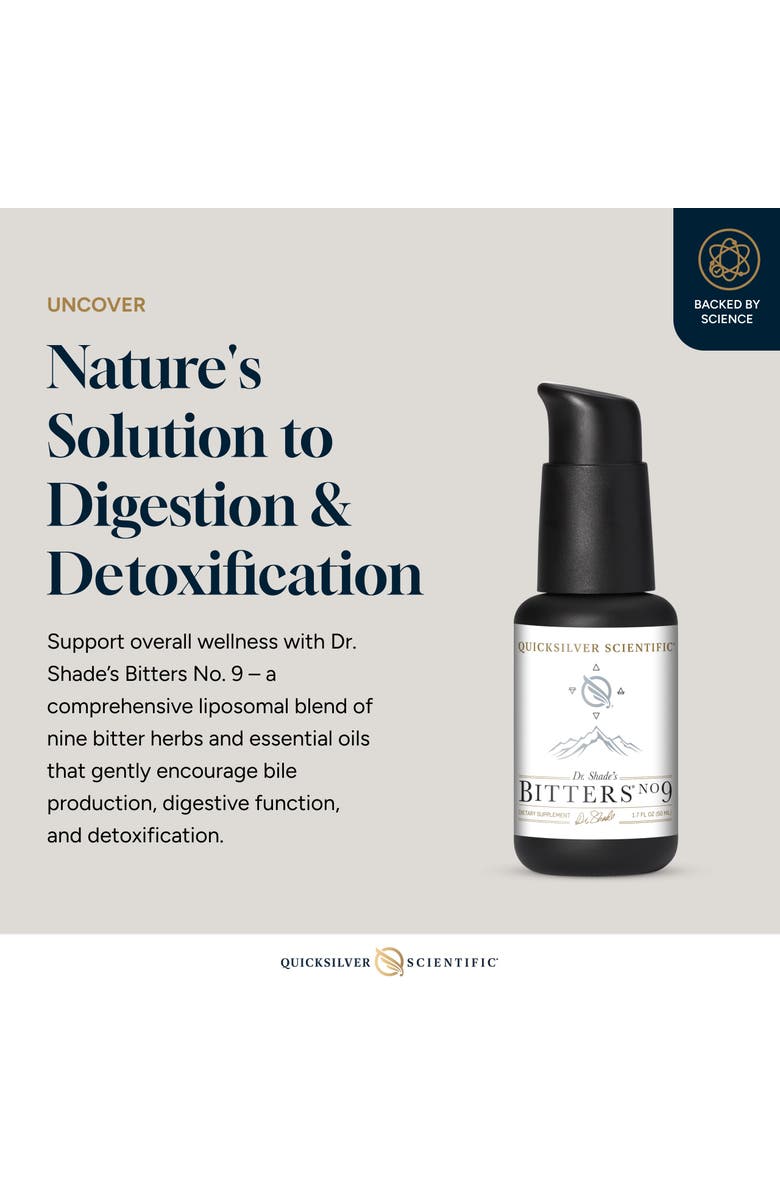 Quicksilver Scientific Bitters No 9 Fast Acting Liposomal Digestive Support Supplement, Alternate, color, NO COLOR