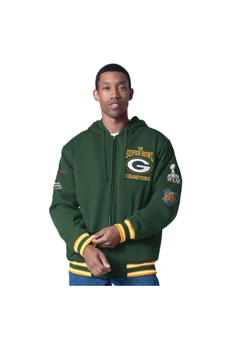 Men's G-III Sports by Carl Banks  Green Green Bay Packers Power Forward Commemorative Full-Zip Hooded Jacket, Main, color, Green