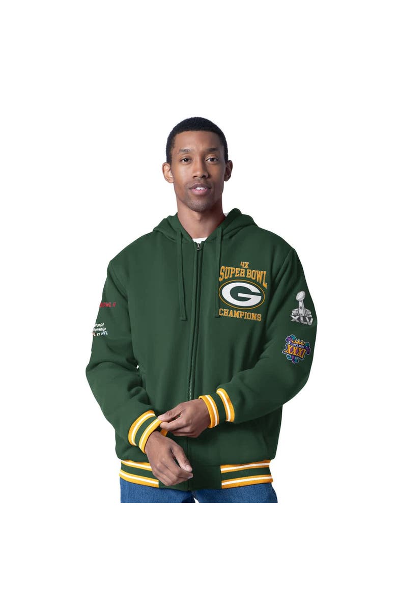 G-III SPORTS BY CARL BANKS Men's G-III Sports by Carl Banks Green Green Bay Packers Power Forward Commemorative Full-Zip Hooded Jacket, Main, color, Green