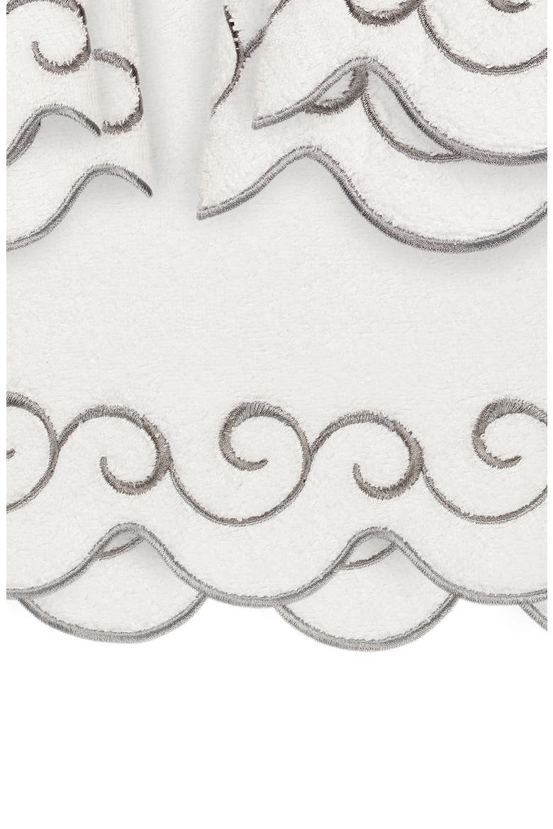 Simplicity Scallop 6-Piece Turkish Cotton Towel Set, Alternate, color, WHITE/ GRAY