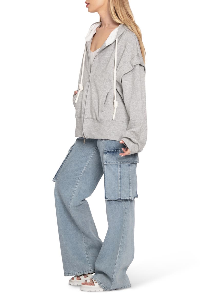Belle & Bloom No Ordinary Love Zip Hoodie, Alternate, color, Grey Marle