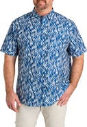 Synrgy by DXL Big & Tall Microfiber Abstract Wave Print Sport Shirt