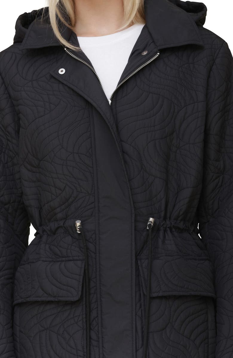 Avec Les Filles Quilted Hooded Longline Coat, Alternate, color,