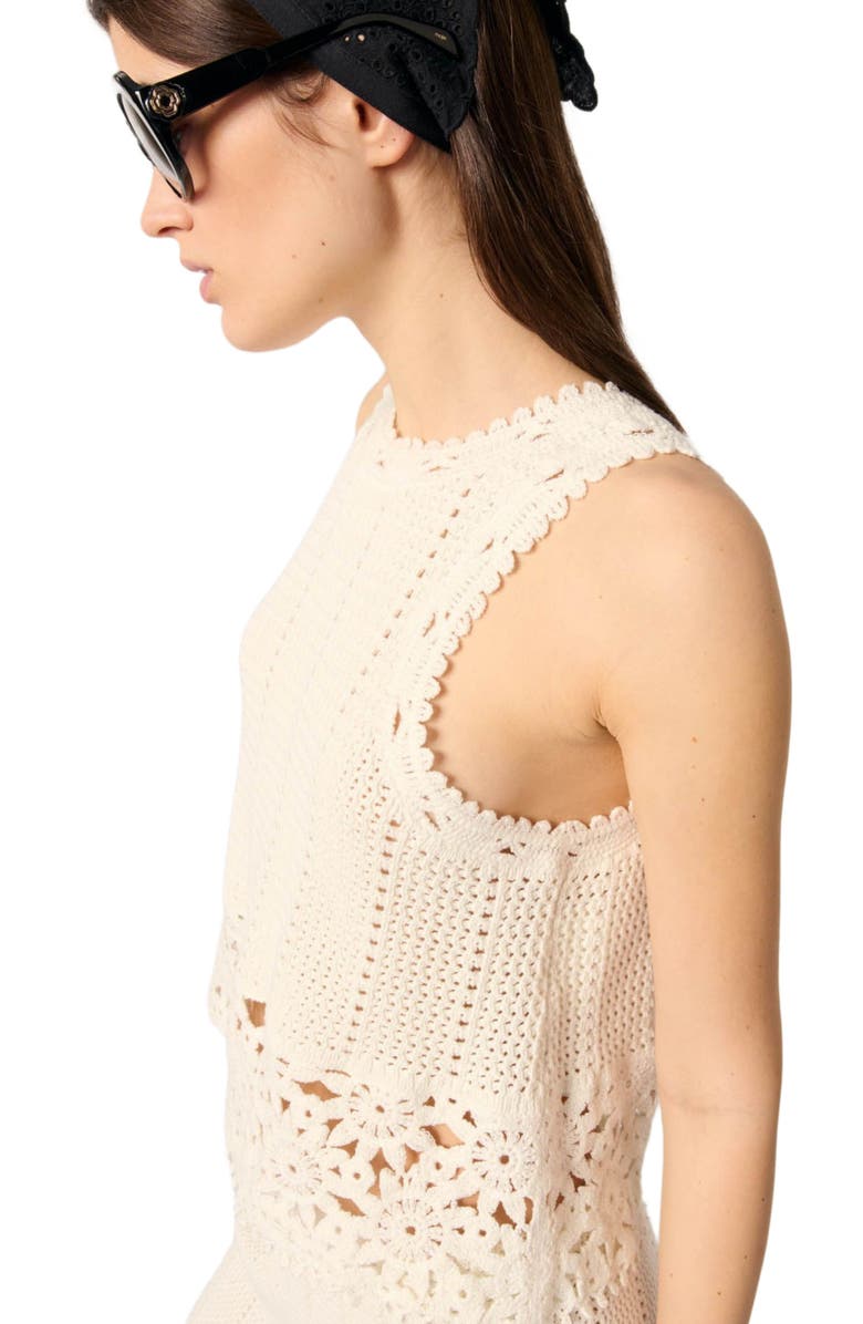 maje Crochet vest top, Alternate, color, 
