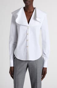 McQueen Ruffle Collar Cotton Shirt