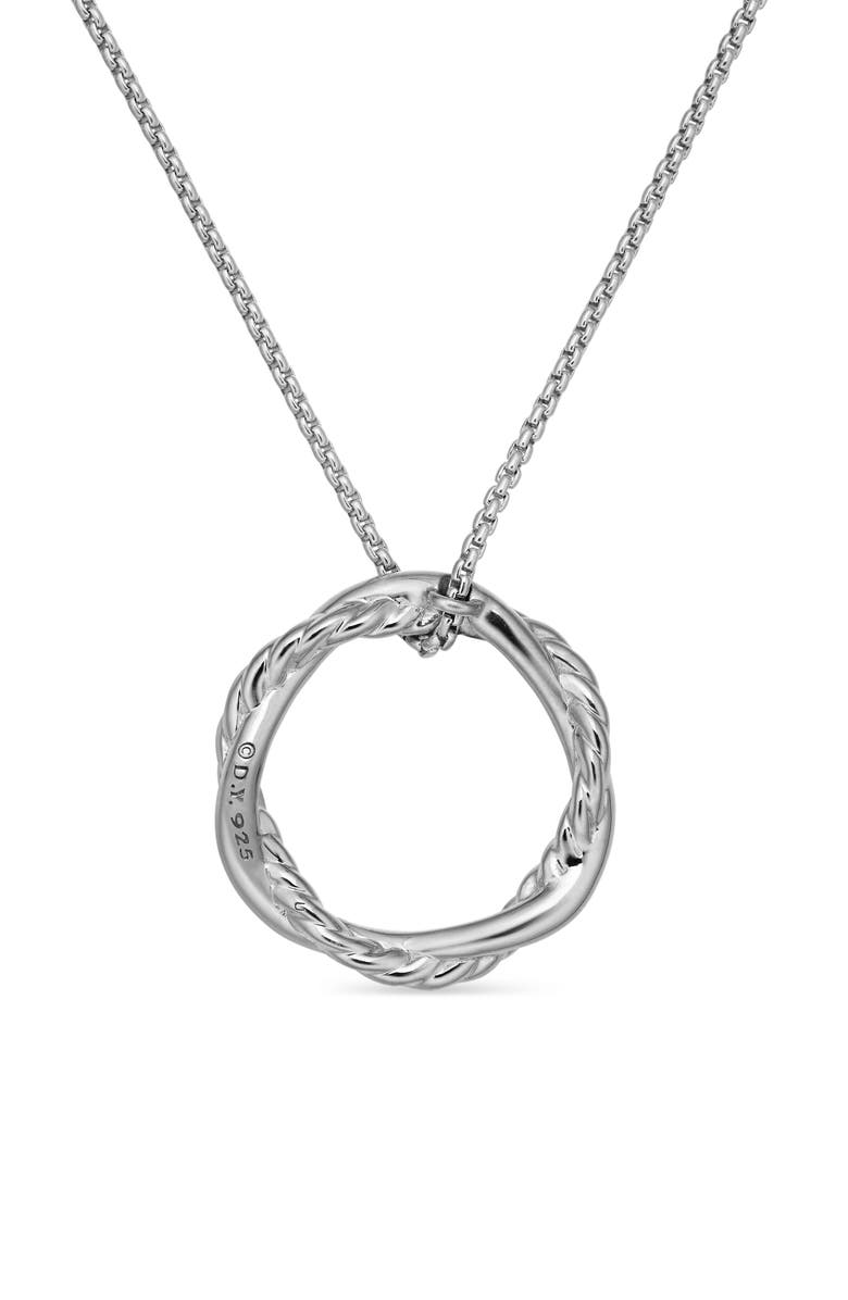 David Yurman Petite Infinity Pendant Necklace with Pavé Diamonds, Alternate, color, Diamond/ Silver