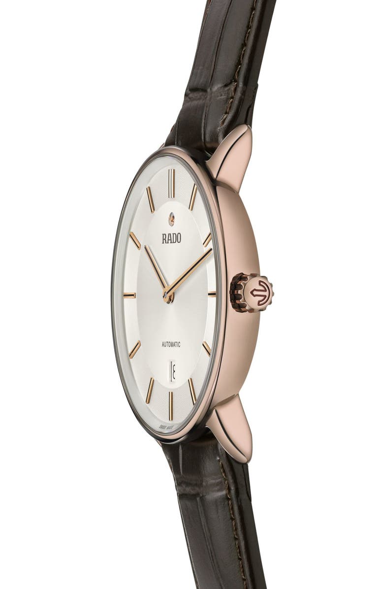 RADO DiaMaster Automatic Leather Strap Watch, 41mm, Alternate, color,