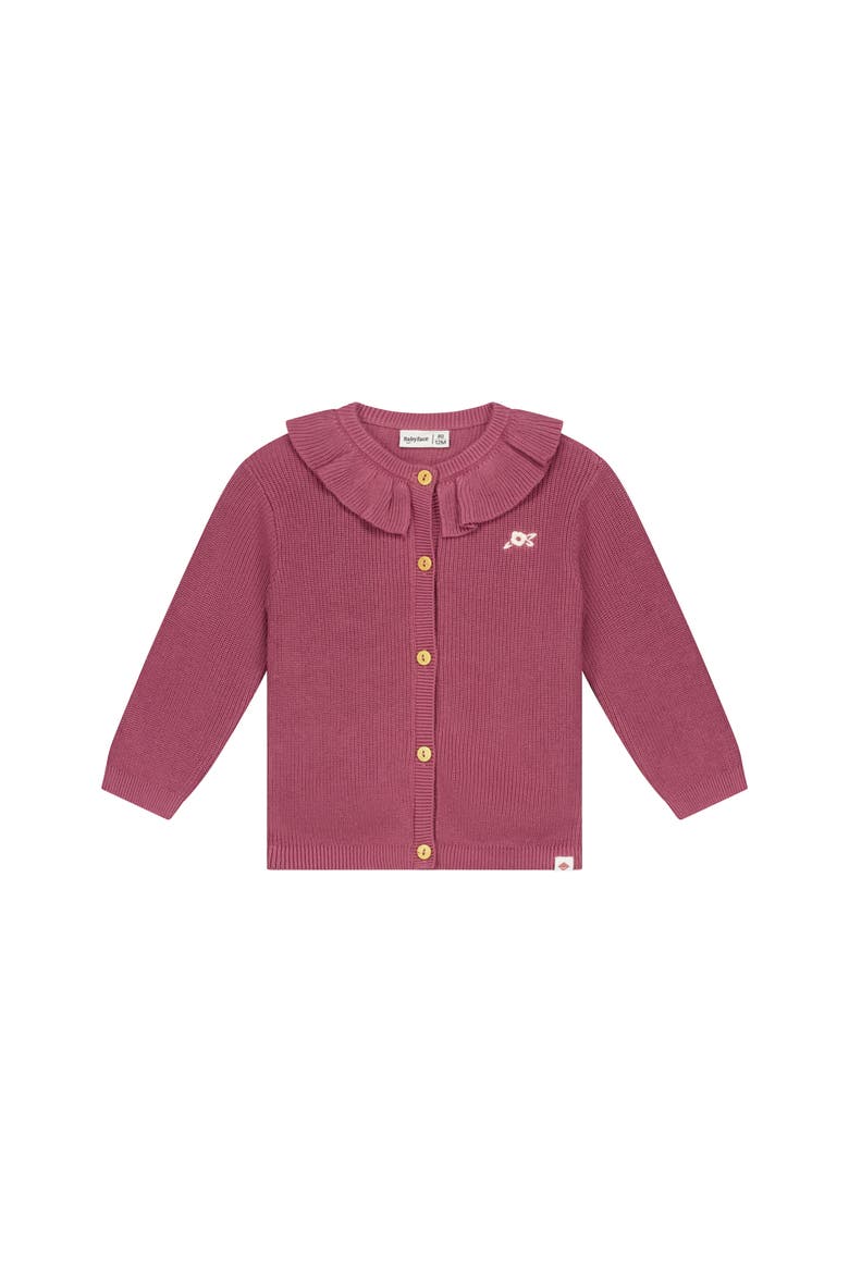 Ruffle Collar Cardigan, Main, color, Burgundy