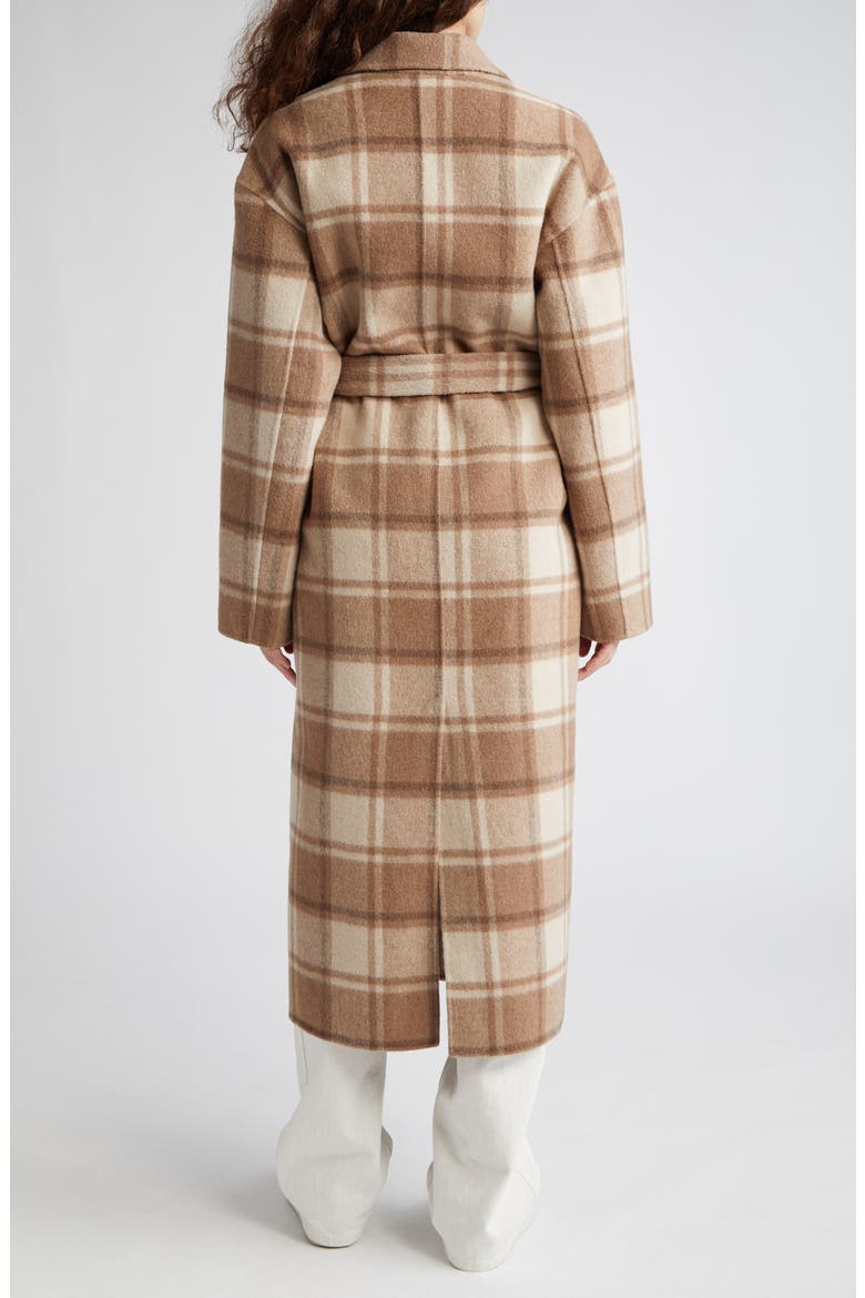 Plaid Wrap Coat, Alternate, color, NATURAL BEIGE MULTI