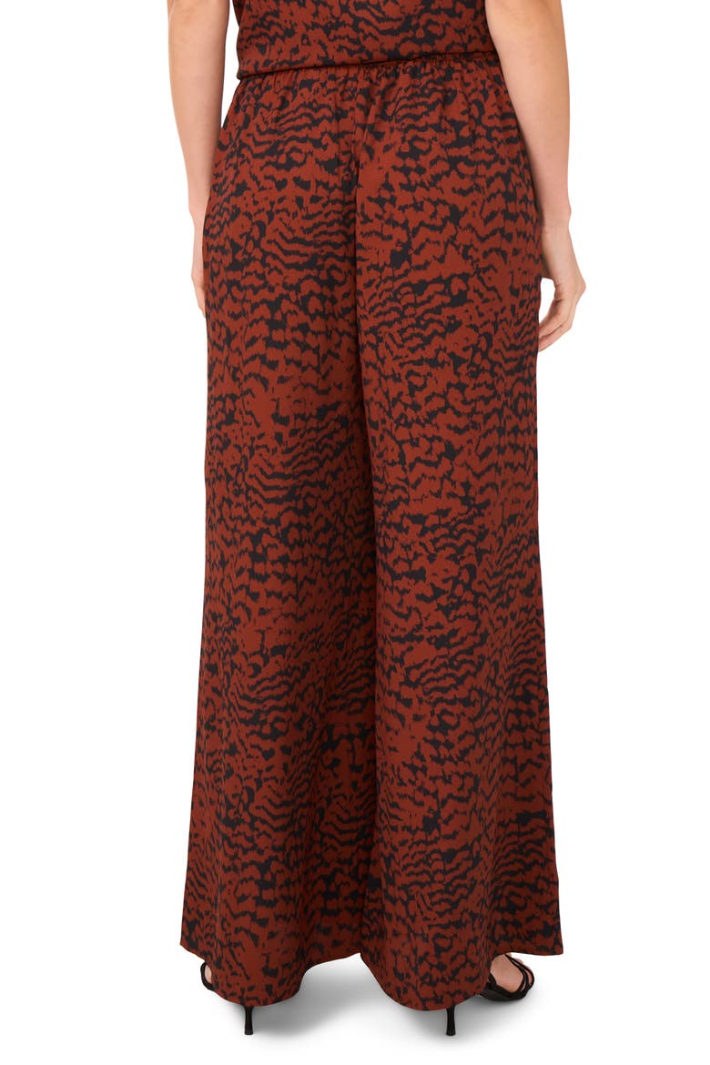 Animal Print Wide Leg Pants, Alternate, color, BURNT HENNA